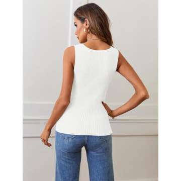 Elegant MEROKEETY Women's Ribbed Tank Top for Summer Style