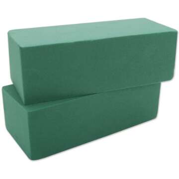 Floracraft Wet Foam Blocks 2-7/8"X3-7/8 X8-7/8 2/Pkg-Green