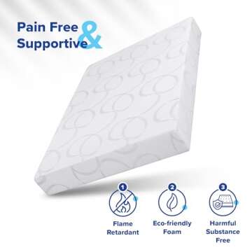 Olee Sleep Twin Mattress, 7 Inch Flex Gel Memory Foam Mattress, Gel Infused for Comfort and Pressure Relief, CertiPUR-US Certified, Bed-in-a-Box, Medium Firm, Twin Size