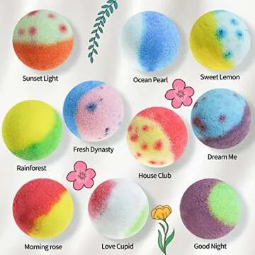 Nagaliving Bath Bombs Gift Set - 10 Organic Bubble Bombs for All Occasions