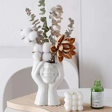 DHYXZCA White Ceramic Face Vase - Feminine Form Bust Design for Home Decor