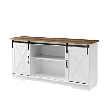 Rustic TV Stand with Barn Doors for Modern Spaces