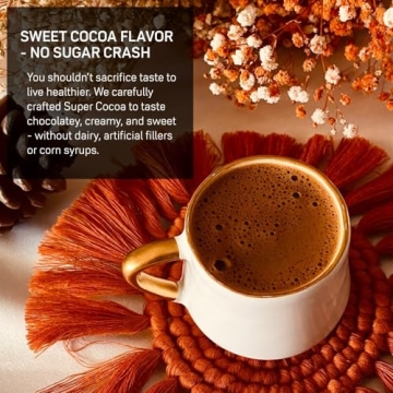 Super Cocoa Coffee Alternative Hot Chocolate Mix - Nootropics Brain Support Supplement for Memory & Focus - Mushroom Coffee Substitute - Dairy Free, Sugar Free, Keto, Vegan Superfood Powder Mix