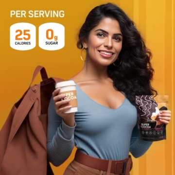 Super Cocoa Coffee Alternative Hot Chocolate Mix - Nootropics Brain Support Supplement for Memory & Focus - Mushroom Coffee Substitute - Dairy Free, Sugar Free, Keto, Vegan Superfood Powder Mix