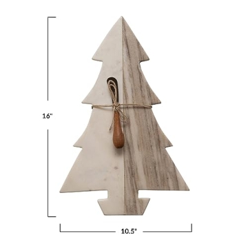 Elegant Marble Tree Cheese Board Set for Holiday Gatherings