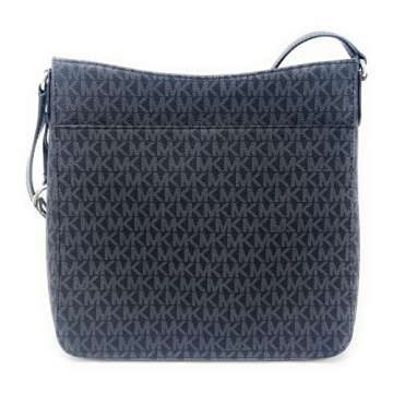 Michael Kors Jet Set Large Messenger Bag Crossbody Black MK Signature