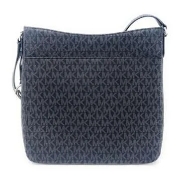 Michael Kors Jet Set Large Messenger Bag Crossbody Black MK Signature