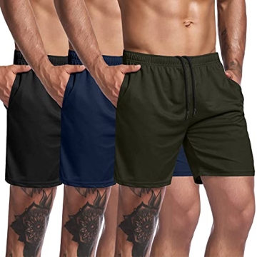 COOFANDY Men's 3 Pack Gym Shorts - Lightweight, Breathable & Durable
