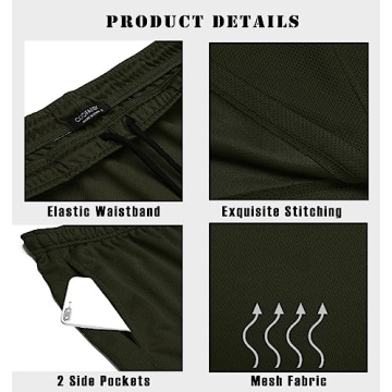 COOFANDY Men's Lightweight Breathable Gym Shorts 3 Pack