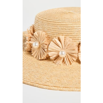 Lele Sadoughi Women's Confetti Embellished Straw Hat, Natural, Tan, One Size