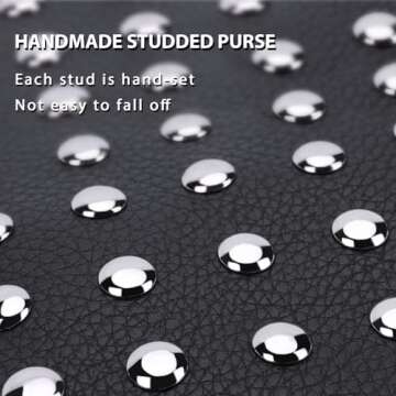 YFGBCX Studded Purses Black Shoulder Bag Y2K Purse for Women Handbag Soft Leather Fall Purse