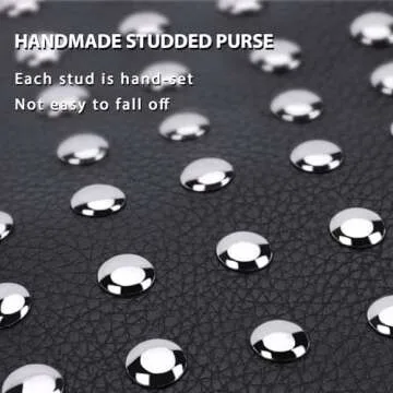 YFGBCX Studded Purses Black Shoulder Bag Y2K Purse for Women Handbag Soft Leather Fall Purse