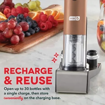 Dash Wine Set Electric Opener & Vacuum Sealer Roche Gold