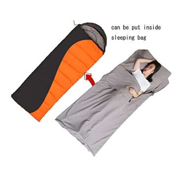 JITTY Sleeping Bag Liner Travel Sheet for Business Camping Backpacking Hiking Mountain Climbing Home Hostels Train 83"x45"(Grey Blue)