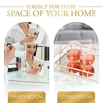 Elegant Gold Mirror Tray for Jewelry and Beauty Essentials