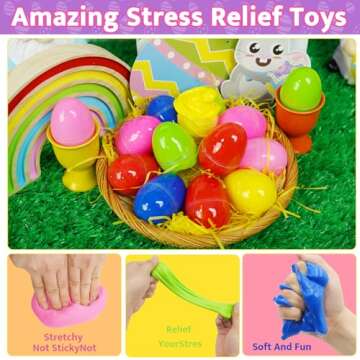 18 Pack Easter Egg Fillers Butter Slime Kit,Easter Egg Stuffers Easter Slime Slime Toys Easter Eggs for Easter Egg Hunts Party Favor for Kids Toddler Teens Boys Girls