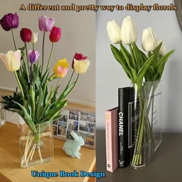 Puransen Clear Book Vase - Unique Decor for Book Lovers