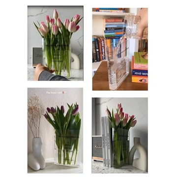 Puransen Clear Book Vase - Unique Decor for Book Lovers