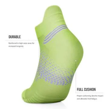 PAPLUS Ankle Compression Socks for Women 6 Pairs, Running Socks with Heel Tab, Cushioned Low Cut Athletic Socks