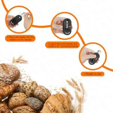 Volnamal Magnetic Bread Lame Dough Scoring Tool - Push-pull Handle for Perfect Bread Scoring Tool for Sourdough Baking & Bread Making Tools, Sourdough Starter Kit 1 Pack w/5 Razor Blades,Black