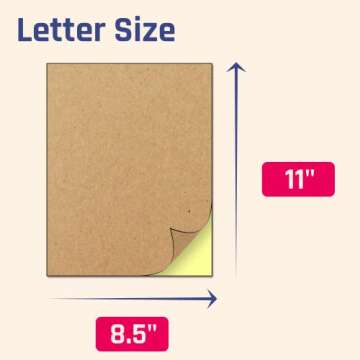 30 Sheets, Kraft Sticker Paper Labels, Laser/Inkjet Printing - Letter Size (8.5 x 11)