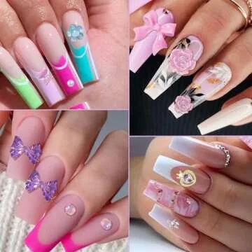 3D Pink Nail Charms - Elegant Nail Art Accessories