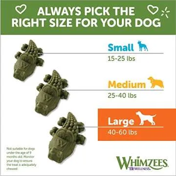 Whimzees Alligator Dog Dental Treats for Healthy Smiles