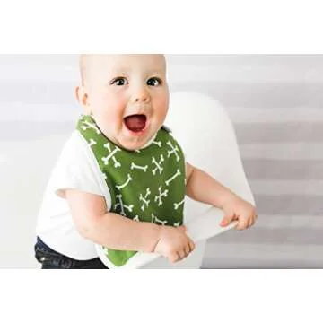 KUDL Premium Cute Baby Toddler Bibs Burp Burpy Cloths 4 Pack Gift Set Soft Absorbent Extra LARGE Feeding Reflux Drool Teething Bibs,Triple Adjustable Snap Buttons, Funny Boys & Girls