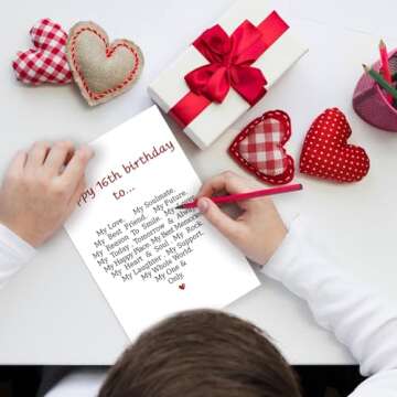 MQMRYeto Funny 16th Birthday Card For Son Daughter, Romantic 16 Year Old Birthday Card For Boyfriend, Love Anniversary Card For Girlfriend, 16th Birthday Gifts Idea Friend