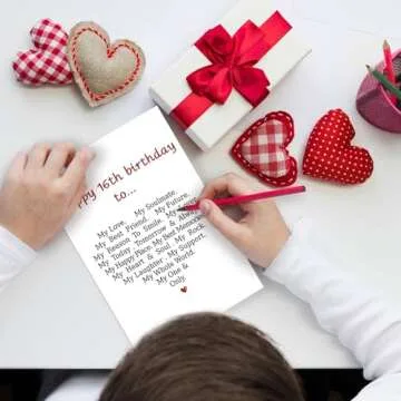 MQMRYeto Funny 16th Birthday Card For Son Daughter, Romantic 16 Year Old Birthday Card For Boyfriend, Love Anniversary Card For Girlfriend, 16th Birthday Gifts Idea Friend