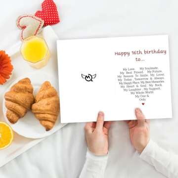 MQMRYeto Funny 16th Birthday Card For Son Daughter, Romantic 16 Year Old Birthday Card For Boyfriend, Love Anniversary Card For Girlfriend, 16th Birthday Gifts Idea Friend