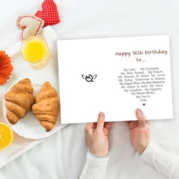 MQMRYeto Funny 16th Birthday Card For Son Daughter, Romantic 16 Year Old Birthday Card For Boyfriend, Love Anniversary Card For Girlfriend, 16th Birthday Gifts Idea Friend