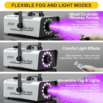 Fog Machine with LED Lights for Parties & Halloween
