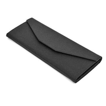 Real Sic Glasses Case for Men and Women - Magnetic Folding Hard Shell Sunglass Holder - Vegan Leathe...