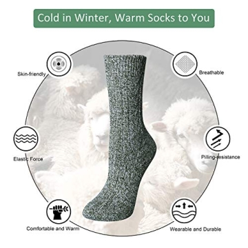 Warm Wool Socks Pack of 5 for Winter Comfort