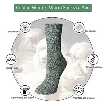 Warm Wool Socks Pack of 5 for Winter Comfort
