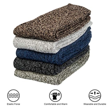 Warm Wool Socks Pack of 5 for Winter Comfort