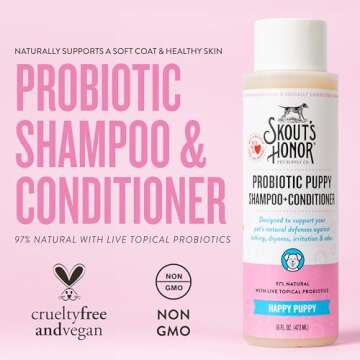Skout's Honor Probiotic Pet Shampoo & Conditioner with Avocado Oil & Omega-3s, 97% Natural, Paraben ...