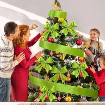 Chuangdi 1 Roll 4 Inch, 35 Yard Christmas Velvet Ribbon Vintage Olive Green Wide Ribbons for Gift Wrapping Christmas Tree Ornaments Xmas Party Decoration Wreath Crafts Bow Making