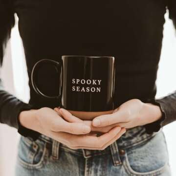 Sweet Water Decor Halloween Coffee Mug - Spooky Coffee Mug for Halloween - Durable Stoneware Mug for Tea & Cocoa - Perfect Halloween Mugs for Morning Brew & Cozy Nights - Spooky Season Design Mug 14oz