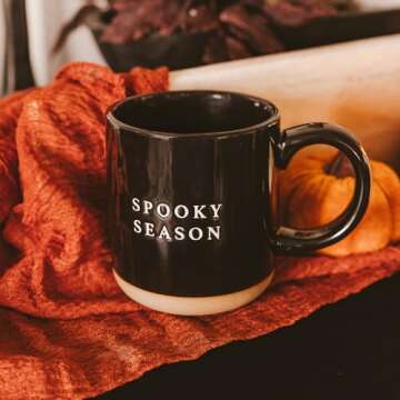 Sweet Water Decor Halloween Coffee Mug - Spooky Coffee Mug for Halloween - Durable Stoneware Mug for Tea & Cocoa - Perfect Halloween Mugs for Morning Brew & Cozy Nights - Spooky Season Design Mug 14oz