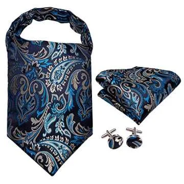 Dubulle Paisley Floral Ascot Tie for Men - Elegant Cravat Set