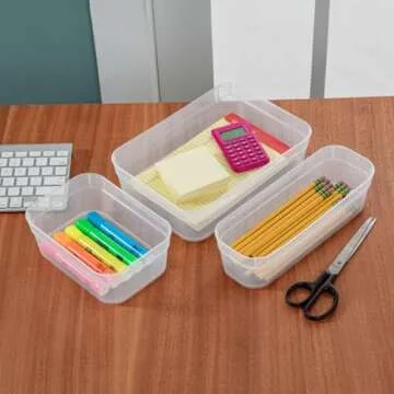 Sterilite 24-Pack Storage Tray Containers for Home Organization