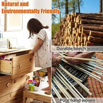 ANPHSIN 12 Pack Boho Wood Dresser Drawer Knobs- Handmade Rattan Woven Cabinet Knobs Pulls Handles with 24 Screws for Home Nursery Furniture