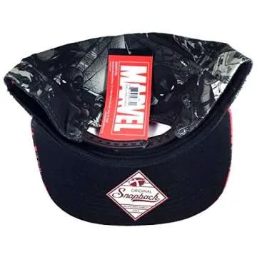 Deadpool Snapback Hat - Allover Print Marvel Grey Cap
