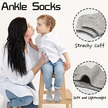 Kids Socks 25 Pairs Soft & Comfy Ankle Socks for Toddlers