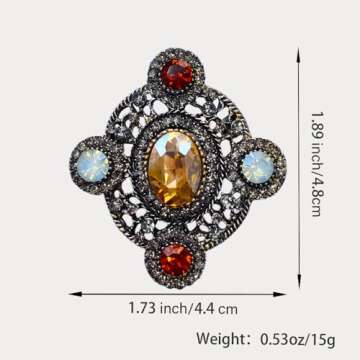 Elegant Vintage Cross Brooch Pin for Women Girls