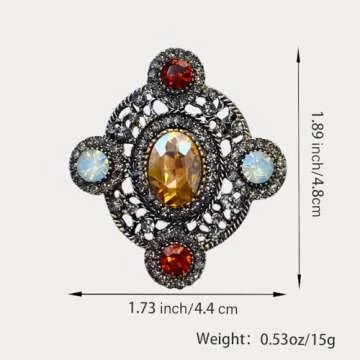 Elegant Vintage Cross Brooch Pin for Women Girls