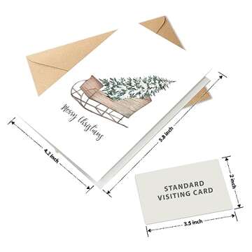 easykart labels 24 Christmas Cards Assortment with Envelopes & Sealing Stickers, Christmas Boho Theme 6 Designs, 5.75" x 4.25" For Friends, Family and loved Ones