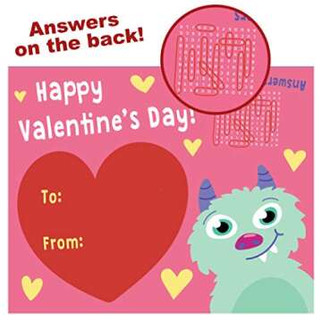 JOYIN 36 Pack Valentines Day Gift Cards of Word Game Cards for Classroom Exchange Prizes, Valentine Party Favors